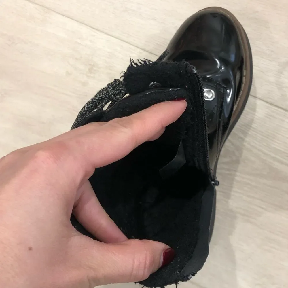 Black patent leather ankle boots - Picture 8 of 15